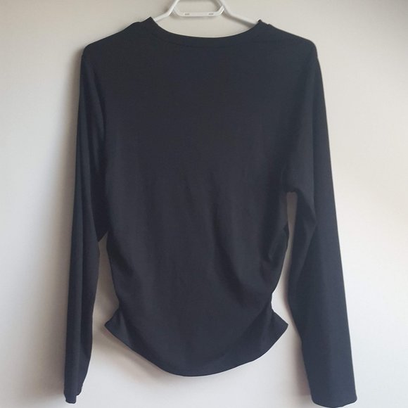 Shein Curve Ruched Solid Black Top 2XL - Picture 3 of 7